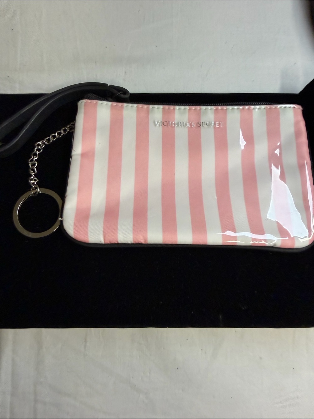 Victoria's Secret Pink & White Striped Wristlet Clutch